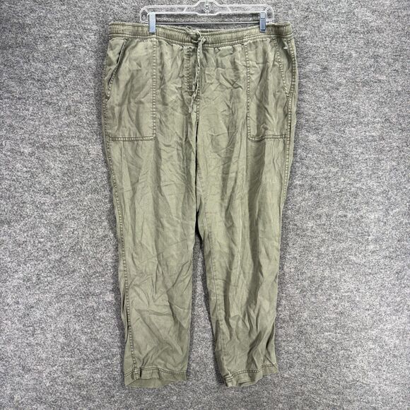 Workshop Pants Women XL Gray High Rise Flat Front Skinny Drawstring Pockets - Picture 1 of 8
